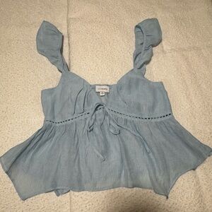 L.A. Hearts | Light Blue Ruffle Strap Top